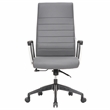 LeisureMod Hilton Modern High Back Leather Conference Office Chair in Gray