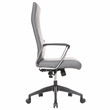 LeisureMod Hilton Modern High Back Leather Conference Office Chair in Gray