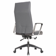 LeisureMod Hilton Modern High Back Leather Conference Office Chair in Gray
