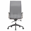 LeisureMod Hilton Modern High Back Leather Conference Office Chair in Gray