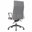 LeisureMod Hilton Modern High Back Leather Conference Office Chair in Gray
