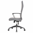 LeisureMod Hilton Modern High Back Leather Conference Office Chair in Gray