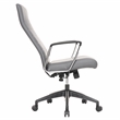 LeisureMod Hilton Modern High Back Leather Conference Office Chair in Gray