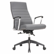 LeisureMod Hilton Modern High Back Leather Conference Office Chair in Gray