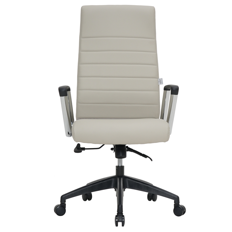 LeisureMod Hilton Modern High Back Leather Conference Office Chair in Tan