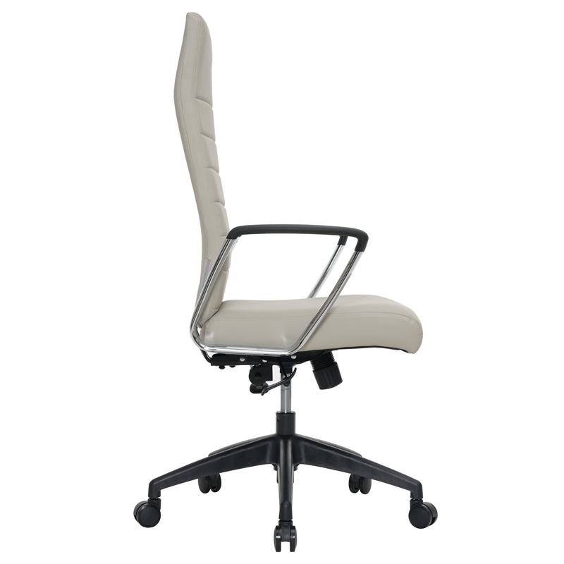 LeisureMod Hilton Modern High Back Leather Conference Office Chair in Tan