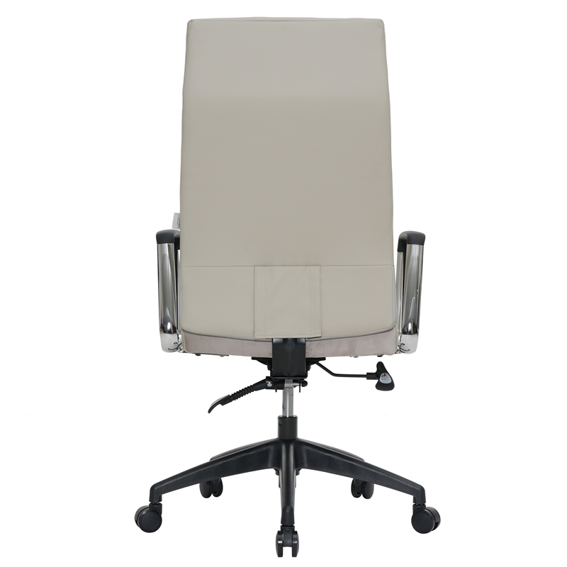 LeisureMod Hilton Modern High Back Leather Conference Office Chair in Tan