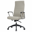 LeisureMod Hilton Modern High Back Leather Conference Office Chair in Tan