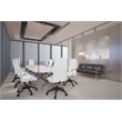 LeisureMod Hilton Modern High Back Leather Conference Office Chair in White
