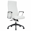 LeisureMod Hilton Modern High Back Leather Conference Office Chair in White