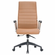 LeisureMod Hilton Modern High Back Leather Conference Office Chair Light Brown