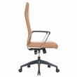 LeisureMod Hilton Modern High Back Leather Conference Office Chair Light Brown