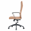 LeisureMod Hilton Modern High Back Leather Conference Office Chair Light Brown