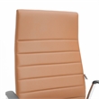 LeisureMod Hilton Modern High Back Leather Conference Office Chair Light Brown