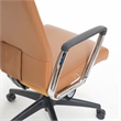 LeisureMod Hilton Modern High Back Leather Conference Office Chair Light Brown