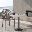 LeisureMod Cornelia Modern Plastic Dining Side Chair in Solid Taupe