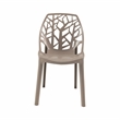 LeisureMod Cornelia Modern Plastic Dining Side Chair in Solid Taupe