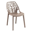 LeisureMod Cornelia Modern Plastic Dining Side Chair in Solid Taupe