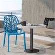 LeisureMod Cornelia Modern Plastic Dining Side Chair in Solid Blue