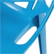 LeisureMod Cornelia Modern Plastic Dining Side Chair in Solid Blue