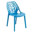 LeisureMod Cornelia Modern Plastic Dining Side Chair in Solid Blue