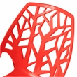 LeisureMod Cornelia Modern Plastic Dining Side Chair in Solid Red