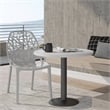 LeisureMod Cornelia Modern Plastic Dining Side Chair in Solid Gray