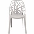 LeisureMod Cornelia Modern Plastic Dining Side Chair in Solid Gray
