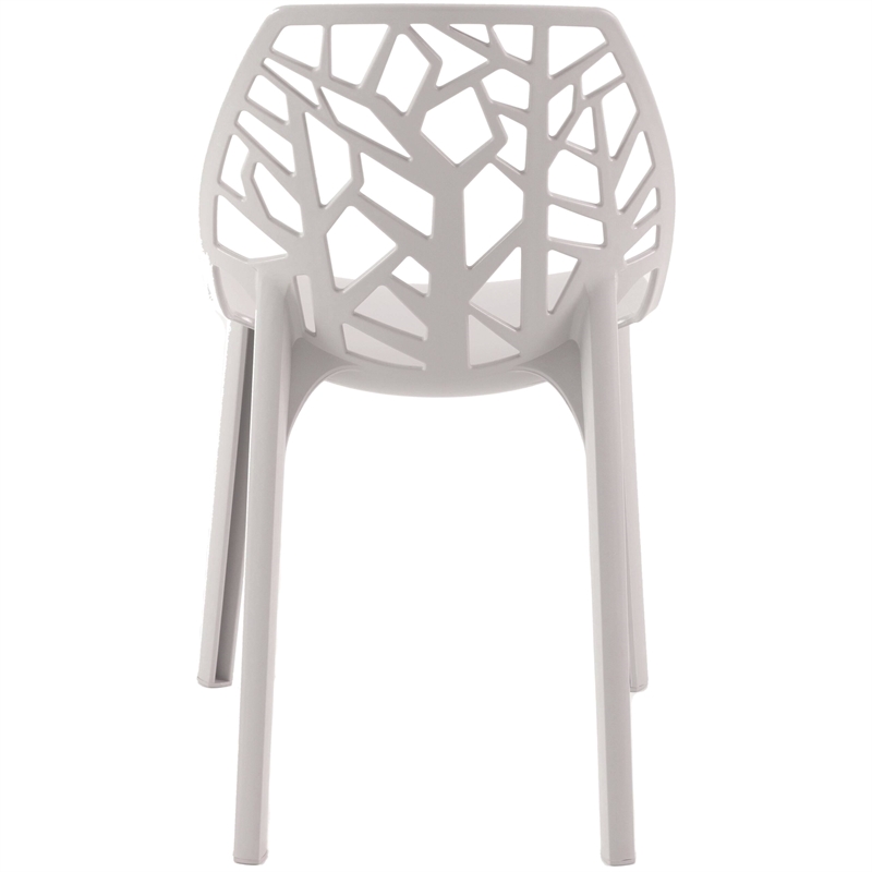LeisureMod Cornelia Modern Plastic Dining Side Chair in Solid Gray
