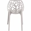 LeisureMod Cornelia Modern Plastic Dining Side Chair in Solid Gray
