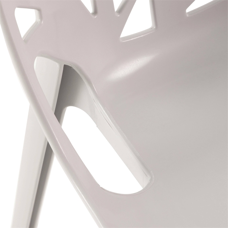 LeisureMod Cornelia Modern Plastic Dining Side Chair in Solid Gray