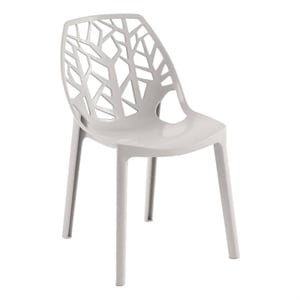 LeisureMod Cornelia Modern Plastic Dining Side Chair in Solid Gray