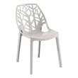 LeisureMod Cornelia Modern Plastic Dining Side Chair in Solid Gray