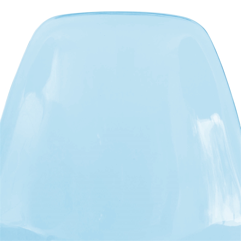 LeisureMod Cresco Eiffel Base Dining Side Chair Set of 2 in Transparent Blue