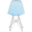 LeisureMod Cresco Eiffel Base Dining Side Chair Set of 4 in Transparent Blue