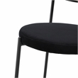 LeisureMod Euston Modern Wicker Dining Chair with Velvet Round Seat in Black