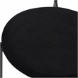 LeisureMod Euston Modern Wicker Dining Chair with Velvet Round Seat in Black