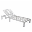 LeisureMod Chelsea Patio Weathered Grey Chaise Lounge Chair With Red Cushions