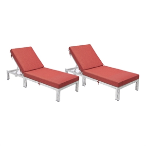 leisuremod chelsea patio weathered grey chaise lounge chair set of 2
