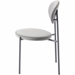 LeisureMod Euston Modern Grey Velvet Dining Chair with Grey Steel Frame