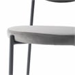 LeisureMod Euston Modern Grey Velvet Dining Chair with Grey Steel Frame