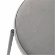 LeisureMod Euston Modern Grey Velvet Dining Chair with Grey Steel Frame