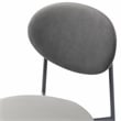 LeisureMod Euston Modern Grey Velvet Dining Chair with Grey Steel Frame