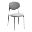 LeisureMod Euston Modern Grey Velvet Dining Chair with Grey Steel Frame