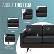 LeisureMod Chester Modern Faux Leather Loveseat With Birch Wood Base Black
