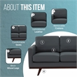 LeisureMod Chester Modern Faux Leather Loveseat With Birch Wood Base Gray