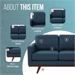 LeisureMod Chester Modern Faux Leather Loveseat With Birch Wood Base Navy Blue