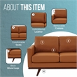LeisureMod Chester Modern Faux Leather Loveseat With Birch Wood Base Cognac Tan