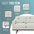 LeisureMod Chester Modern Faux Leather Loveseat With Birch Wood Base White