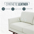 LeisureMod Chester Modern Faux Leather Sofa with Birch Wood Base White